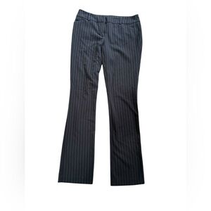 Ricki’s Blk Pinstripe Dress Pants, zip front slash pockets, slim boot cut, sz 2